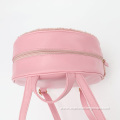 Cute Pink Cylinder Wool Winter Lambs PU Sherpa Soft Backpack Lady Girl Rabbit Tote Bag